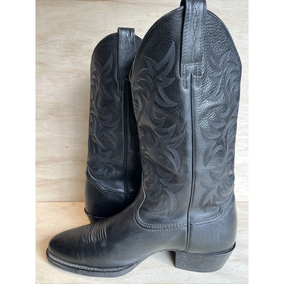 Ariat Mens Size 10 D Black Leather Cowboy Western Boots Style 34770 - Picture 8 of 13